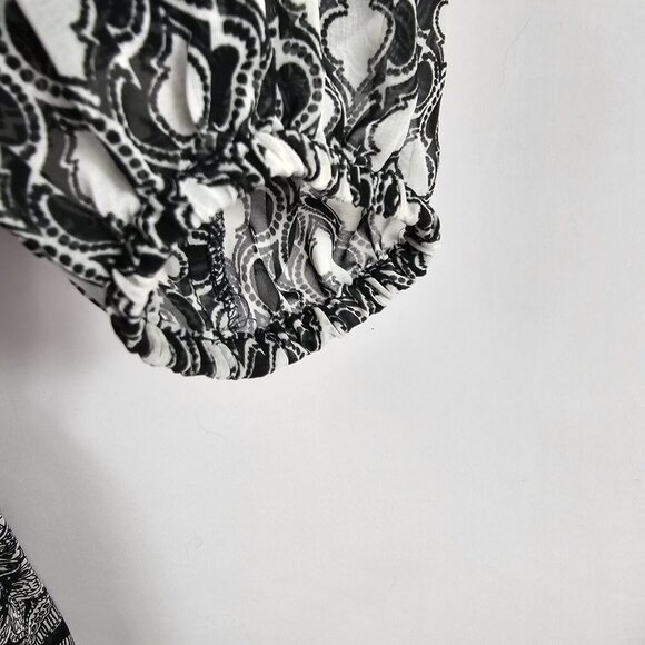 Whimsigoth Bohemian Black White Mosaic Pattern Summer Spring Hippy Dress CacheXS - Picture 7 of 14